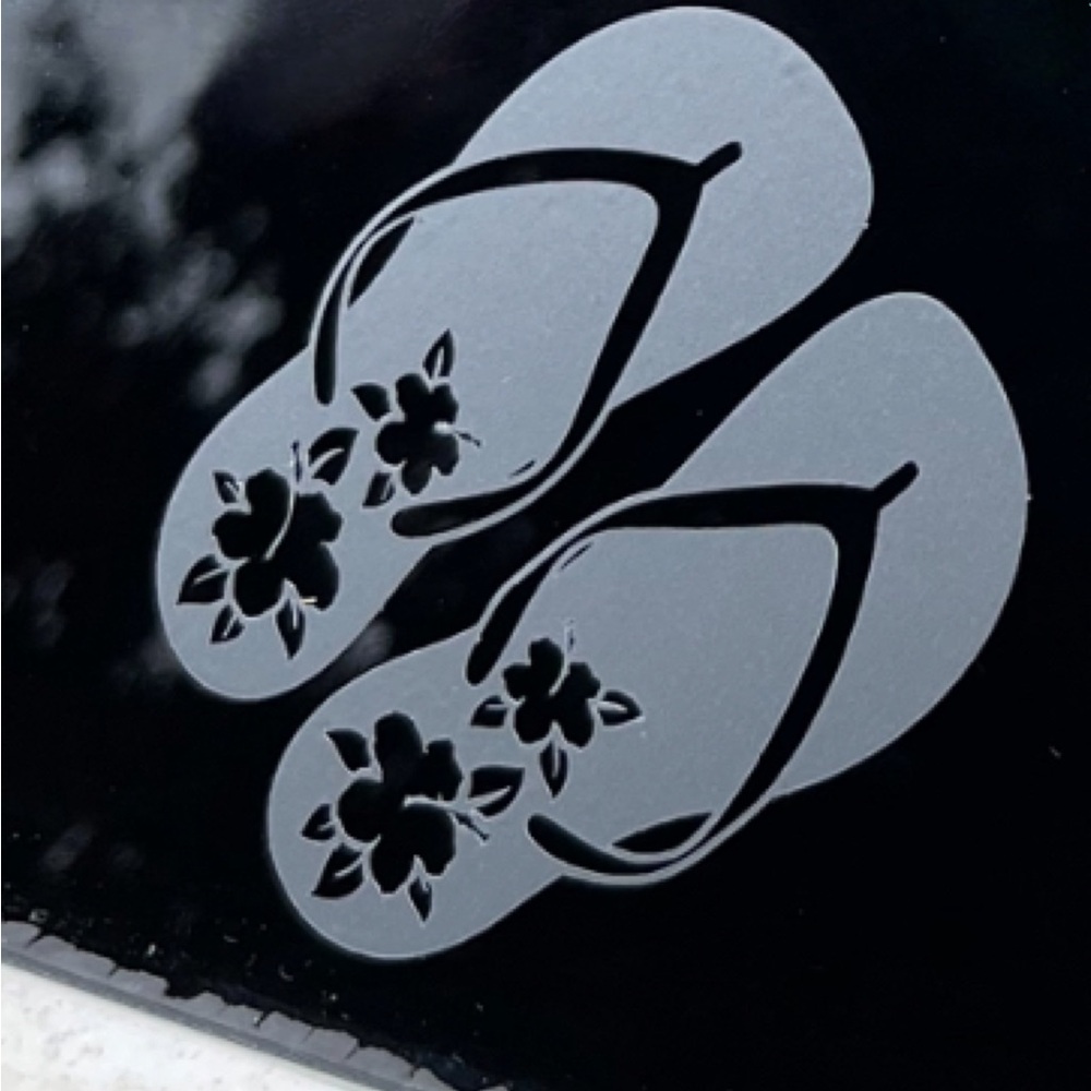 Beach Flip Flops Car Vinyl Decal 7 inch
